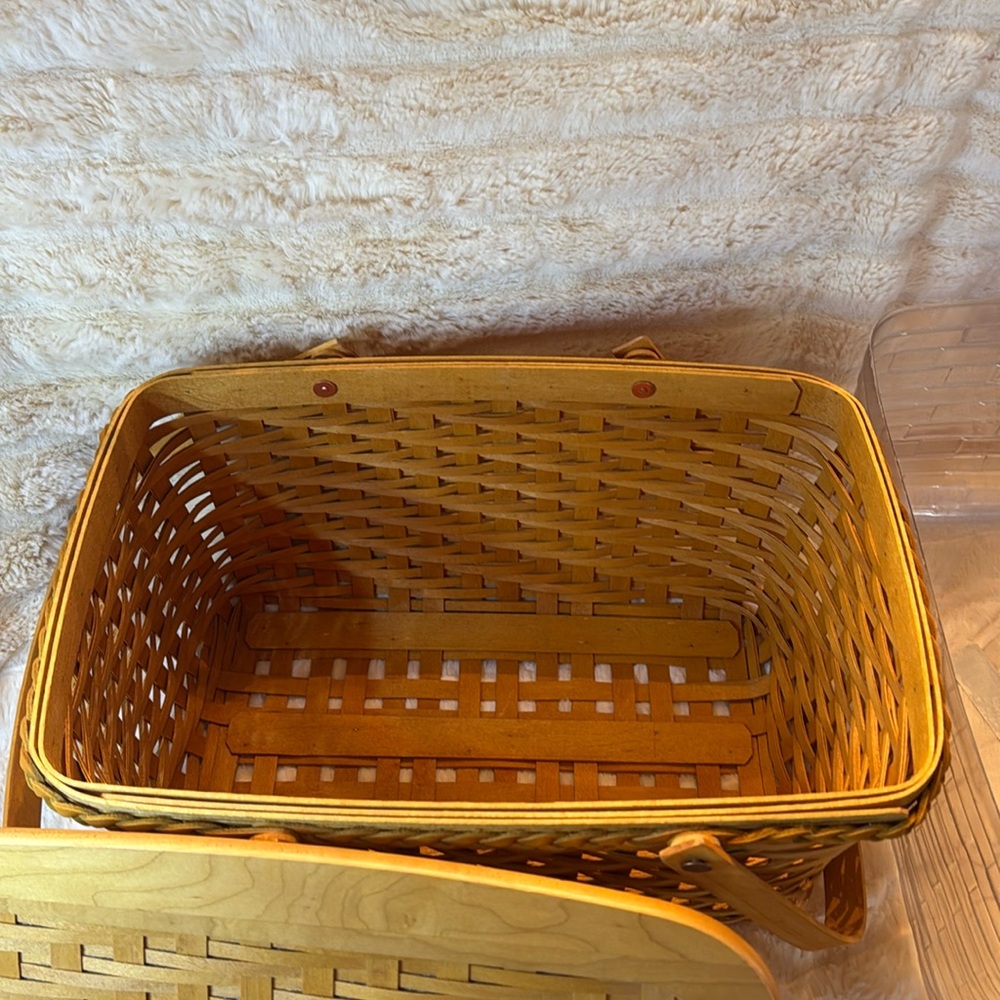 🐈‍⬛ Longberger Founders Market  Basket plastic clear liner approx 15”x8”x10” - Picture 3 of 12